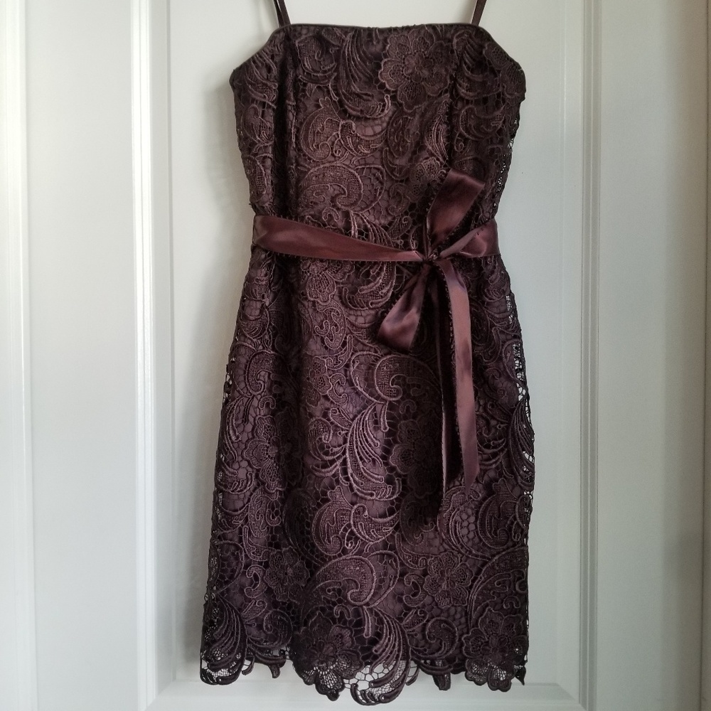 Adrianna Papell Strapless Lace Dress